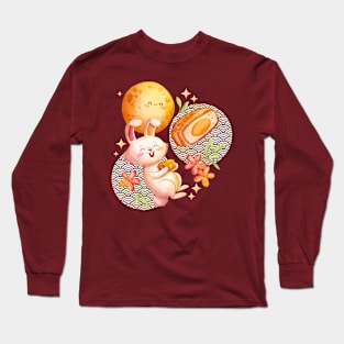 Rabbit Happy Autumn Watercolor Long Sleeve T-Shirt